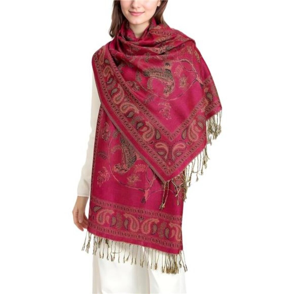 Reversible Pashmina Rave Scarf, Shawls Wraps Hot Pink - Picture 1 of 4